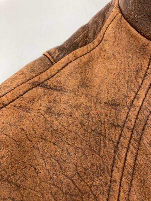 CONTEXT（コンテキスト）CONTEXT (コンテキスト) レザーブルゾン ブラウン サイズ:Lの古着・服飾アイテム