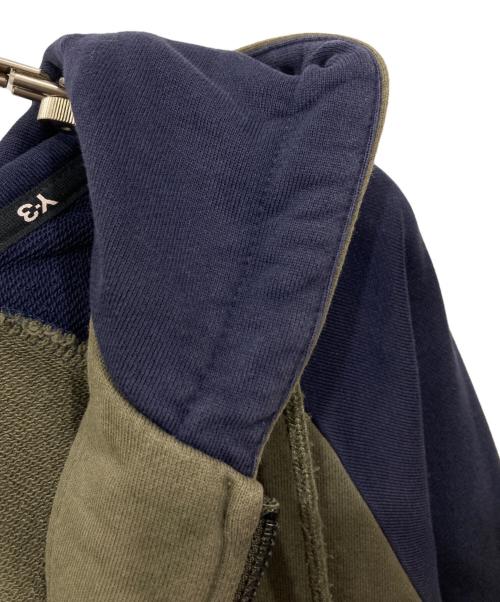 Y-3（ワイスリー）Y-3 (ワイスリー) ジップパーカー ネイビー×カーキ サイズ:Lの古着・服飾アイテム