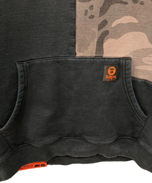 NEW BALANCE（ニューバランス）NEW BALANCE (ニューバランス) A BATHING APE (ア ベイシング エイプ) プルオーバーパーカー グレー×ブラック サイズ:Lの古着・服飾アイテム