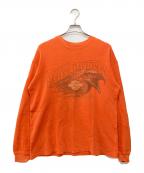 HARLEY-DAVIDSONハーレーダビッドソン）の古着「ロングスリーブカットソー」｜オレンジ