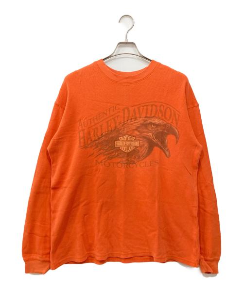 HARLEY-DAVIDSON（ハーレーダビッドソン）HARLEY-DAVIDSON (ハーレーダビッドソン) ロングスリーブカットソー オレンジ サイズ:Lの古着・服飾アイテム