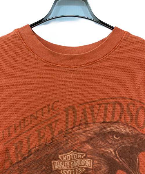 HARLEY-DAVIDSON（ハーレーダビッドソン）HARLEY-DAVIDSON (ハーレーダビッドソン) ロングスリーブカットソー オレンジ サイズ:Lの古着・服飾アイテム