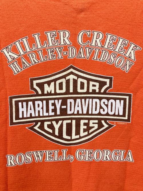 HARLEY-DAVIDSON（ハーレーダビッドソン）HARLEY-DAVIDSON (ハーレーダビッドソン) ロングスリーブカットソー オレンジ サイズ:Lの古着・服飾アイテム