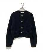 emmi atelierエミアトリエ）の古着「メランジニットジャケット」｜ブラック