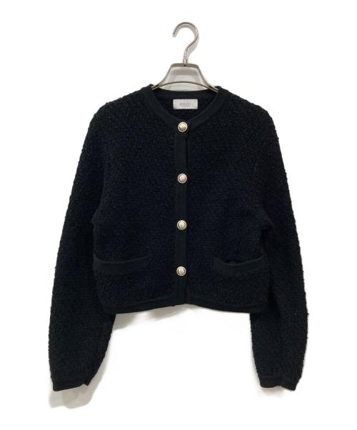 emmi atelier（エミアトリエ）emmi atelier (エミアトリエ) メランジニットジャケット ブラック サイズ:Freeの古着・服飾アイテム