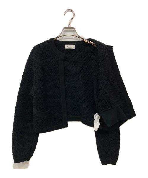 emmi atelier（エミアトリエ）emmi atelier (エミアトリエ) メランジニットジャケット ブラック サイズ:Freeの古着・服飾アイテム