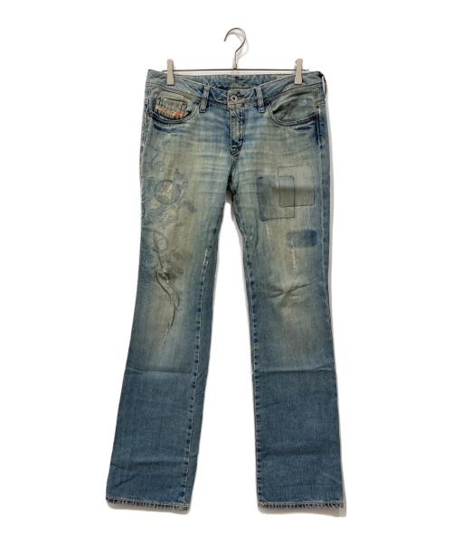 DIESEL（ディーゼル）DIESEL (ディーゼル) 刺繍デニムパンツ インディゴ サイズ:W30×L32の古着・服飾アイテム