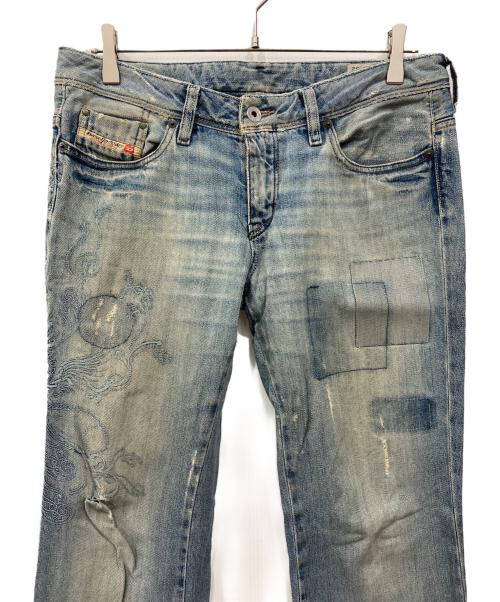 DIESEL（ディーゼル）DIESEL (ディーゼル) 刺繍デニムパンツ インディゴ サイズ:W30×L32の古着・服飾アイテム