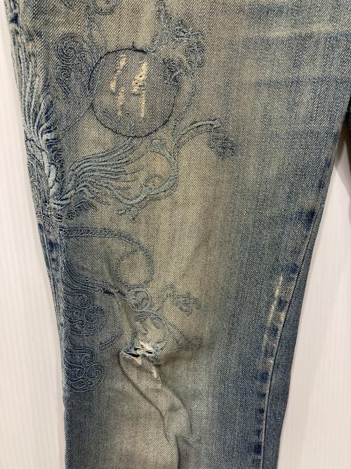 DIESEL（ディーゼル）DIESEL (ディーゼル) 刺繍デニムパンツ インディゴ サイズ:W30×L32の古着・服飾アイテム