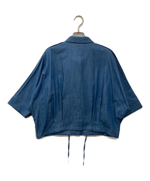 SHIPS（シップス）SHIPS (シップス) デニム ライク タック 裾 ドロスト 羽織 シャツ インディゴ サイズ:Free 未使用品の古着・服飾アイテム
