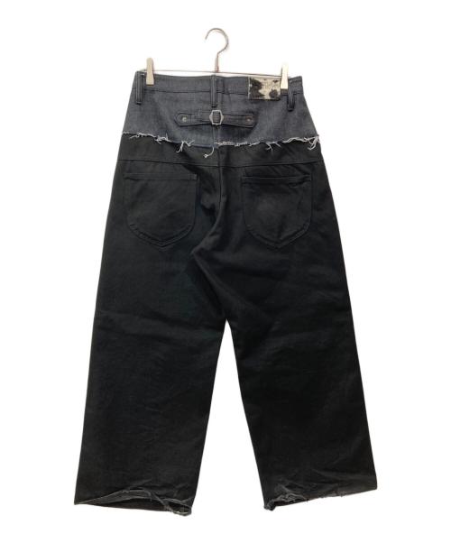 Ballsy.Brothers（ボールジーブラザーズ）Ballsy.Brothers (ボールジーブラザーズ) BAD WAY (バッドウェイ) 2アップワイドデニムパンツ ブラック サイズ:Lの古着・服飾アイテム