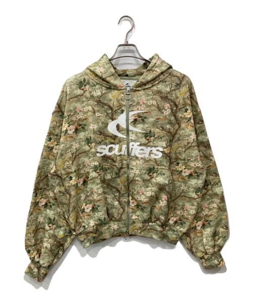 scuffers（スカッファー）scuffers (スカッファー) リアルフラワージップパーカー グリーン サイズ:Mの古着・服飾アイテム