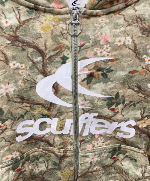 scuffers（スカッファー）scuffers (スカッファー) リアルフラワージップパーカー グリーン サイズ:Mの古着・服飾アイテム