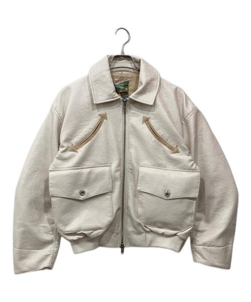 Ballsy.Brothers（ボールジーブラザーズ）Ballsy.Brothers (ボールジーブラザーズ) ウエスタンフェイクレザーワークジャケット ホワイト サイズ:Mの古着・服飾アイテム