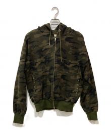 Ballsy.Brothers（ボールジーブラザーズ）の古着「ボクシンググローブワッフルダブルジップフーディー」｜オリーブ