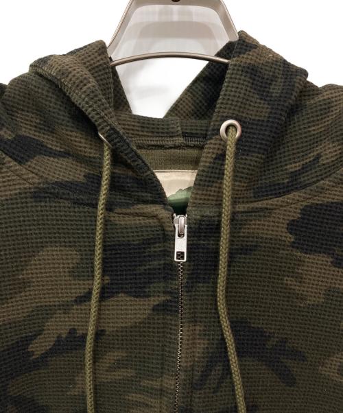 Ballsy.Brothers（ボールジーブラザーズ）BALLSY.BROTHERS (ボールジーブラザーズ) ボクシンググローブワッフルダブルジップフーディー オリーブ サイズ:Mの古着・服飾アイテム