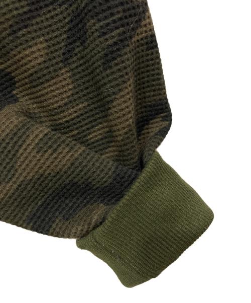 Ballsy.Brothers（ボールジーブラザーズ）BALLSY.BROTHERS (ボールジーブラザーズ) ボクシンググローブワッフルダブルジップフーディー オリーブ サイズ:Mの古着・服飾アイテム