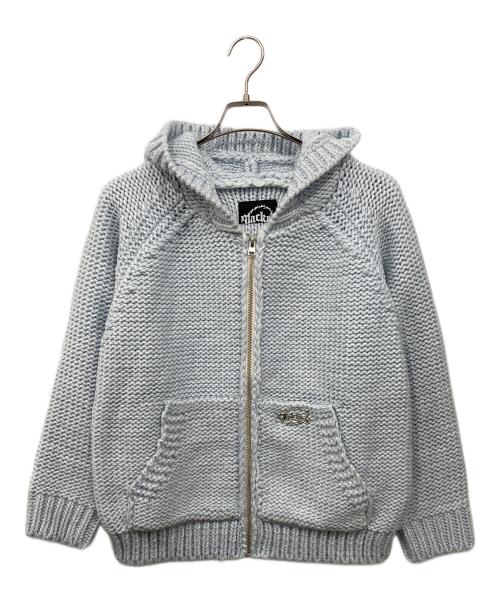 SLACKER（スラッカー）slacker (スラッカー) ヘビーニットジップフーディー ブルー サイズ:Mの古着・服飾アイテム
