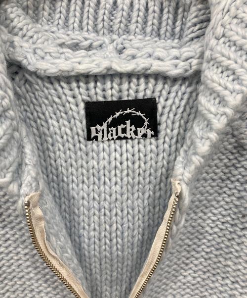 SLACKER（スラッカー）slacker (スラッカー) ヘビーニットジップフーディー ブルー サイズ:Mの古着・服飾アイテム
