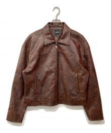 SVG worldwide（サヴェージ ワールドワイド）の古着「クロコフェイクレザージャケット」｜ブラウン