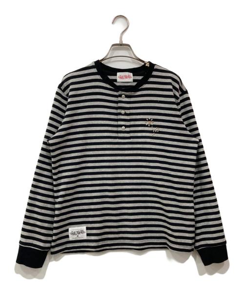 BADWAY（バッドウェイ）BADWAY (バッドウェイ) ボーダーカットソー ブラック×グレー サイズ:Lの古着・服飾アイテム