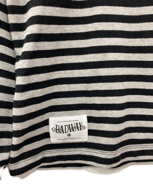 BADWAY（バッドウェイ）BADWAY (バッドウェイ) ボーダーカットソー ブラック×グレー サイズ:Lの古着・服飾アイテム