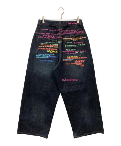 Jaded London（ジェイデッドロンドン）Jaded London (ジェイデッドロンドン) レインボースクリプトデニムパンツ インディゴ サイズ:30の古着・服飾アイテム