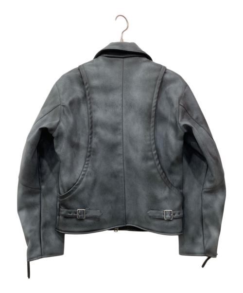 CAMPHOR WOOD（カンファーウッド）CAMPHOR WOOD (カンファーウッド) フェードショートレングスPUレザージャケット グレー サイズ:Mの古着・服飾アイテム