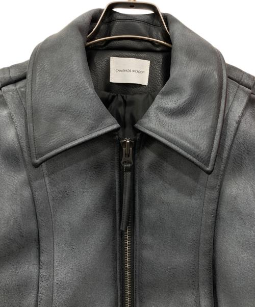CAMPHOR WOOD（カンファーウッド）CAMPHOR WOOD (カンファーウッド) フェードショートレングスPUレザージャケット グレー サイズ:Mの古着・服飾アイテム