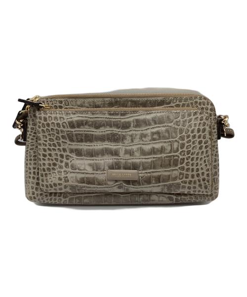 PELLE BORSA（ペレボルサ）PELLE BORSA (ペレボルサ) クロコ型押しウォレットバッグ グレーの古着・服飾アイテム