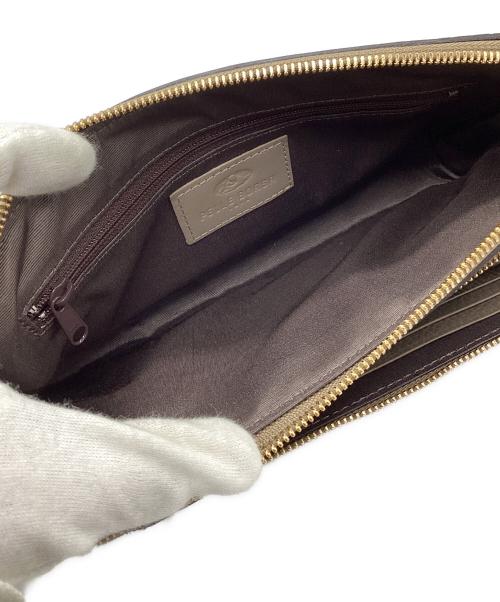 PELLE BORSA（ペレボルサ）PELLE BORSA (ペレボルサ) クロコ型押しウォレットバッグ グレーの古着・服飾アイテム