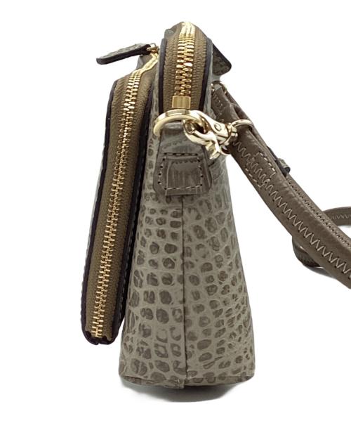 PELLE BORSA（ペレボルサ）PELLE BORSA (ペレボルサ) クロコ型押しウォレットバッグ グレーの古着・服飾アイテム