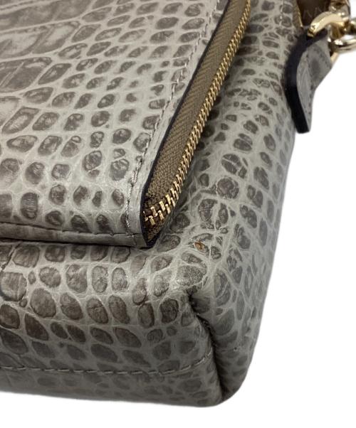PELLE BORSA（ペレボルサ）PELLE BORSA (ペレボルサ) クロコ型押しウォレットバッグ グレーの古着・服飾アイテム