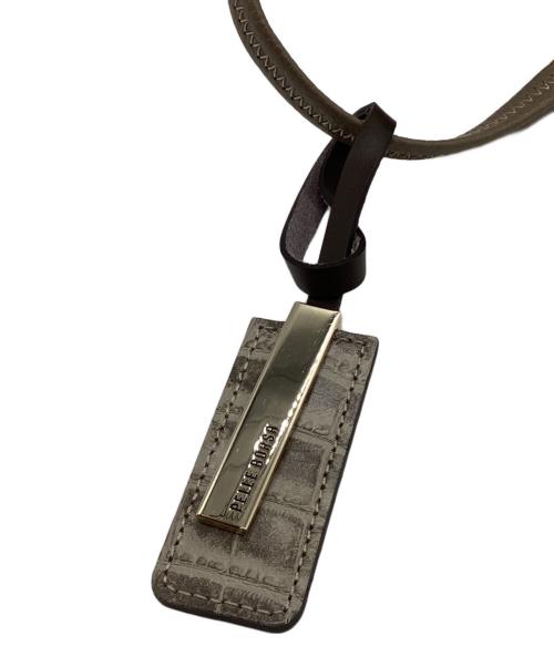 PELLE BORSA（ペレボルサ）PELLE BORSA (ペレボルサ) クロコ型押しウォレットバッグ グレーの古着・服飾アイテム