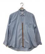 COMME des GARCONS SHIRTコムデギャルソンシャツ）の古着「パッチワークストライプシャツ」｜ブルー
