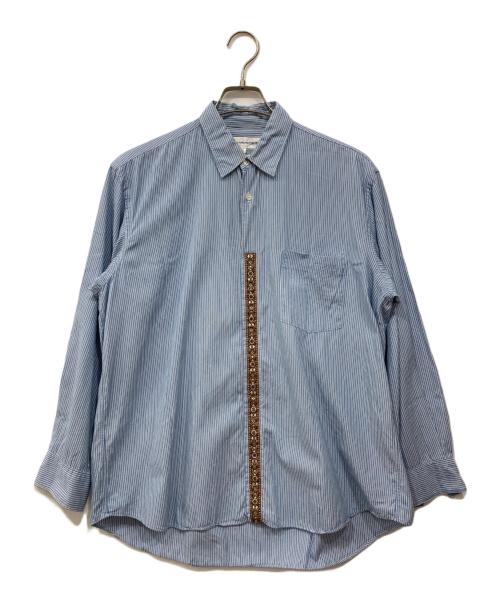COMME des GARCONS SHIRT（コムデギャルソンシャツ）COMME des GARCONS SHIRT (コムデギャルソンシャツ) パッチワークストライプシャツ ブルー サイズ:Sの古着・服飾アイテム