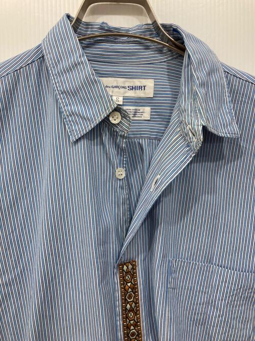 COMME des GARCONS SHIRT（コムデギャルソンシャツ）COMME des GARCONS SHIRT (コムデギャルソンシャツ) パッチワークストライプシャツ ブルー サイズ:Sの古着・服飾アイテム