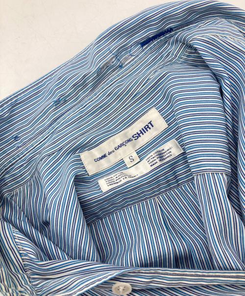 COMME des GARCONS SHIRT（コムデギャルソンシャツ）COMME des GARCONS SHIRT (コムデギャルソンシャツ) パッチワークストライプシャツ ブルー サイズ:Sの古着・服飾アイテム