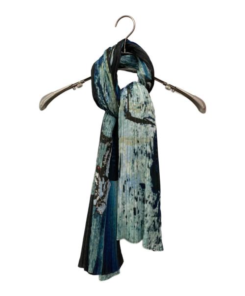 PLEATS PLEASE（プリーツプリーズ）PLEATS PLEASE (プリーツプリーズ) 羽織プリーツストール/ショール ブルーの古着・服飾アイテム