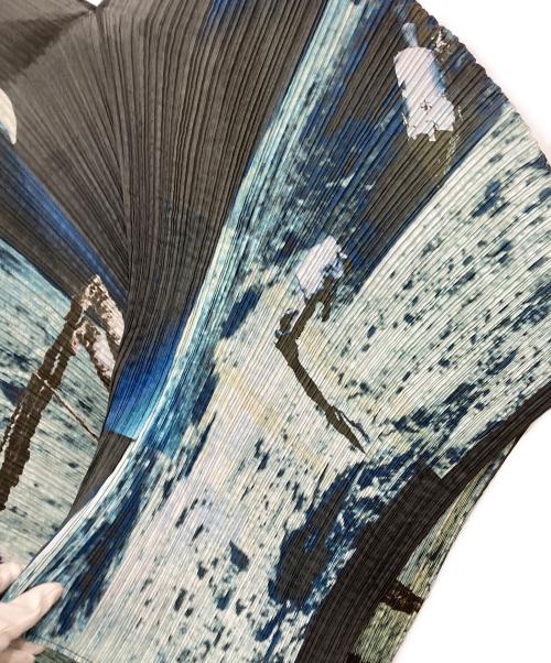 PLEATS PLEASE（プリーツプリーズ）PLEATS PLEASE (プリーツプリーズ) 羽織プリーツストール/ショール ブルーの古着・服飾アイテム