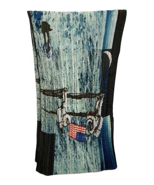 PLEATS PLEASE（プリーツプリーズ）PLEATS PLEASE (プリーツプリーズ) 羽織プリーツストール/ショール ブルーの古着・服飾アイテム