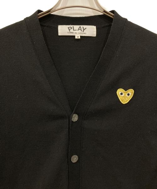PLAY COMME des GARCONS（プレイコムデギャルソン）PLAY COMME des GARCONS (プレイコムデギャルソン) ハートワッペン カーディガン ブラック サイズ:Mの古着・服飾アイテム
