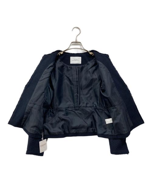 green label relaxing（グリーンレーベルリラクシング）green label relaxing (グリーンレーベルリラクシング) ツイード フリンジ ジャケット/ワンピース セット ネイビー×ホワイト サイズ:40の古着・服飾アイテム