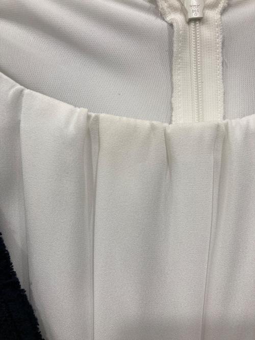 green label relaxing（グリーンレーベルリラクシング）green label relaxing (グリーンレーベルリラクシング) ツイード フリンジ ジャケット/ワンピース セット ネイビー×ホワイト サイズ:40の古着・服飾アイテム