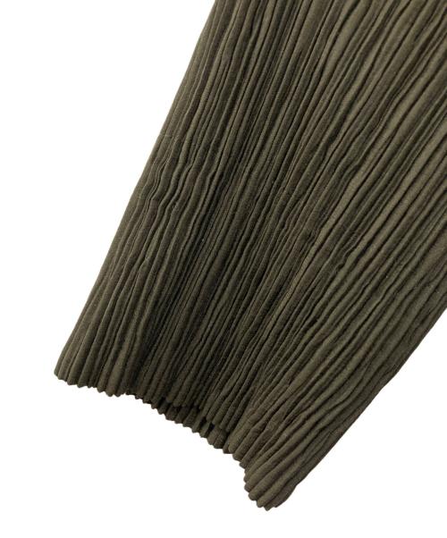 ISSEY MIYAKE（イッセイミヤケ）ISSEY MIYAKE (イッセイミヤケ) ノーカラープリーツジャケット ブラウン サイズ:Mの古着・服飾アイテム