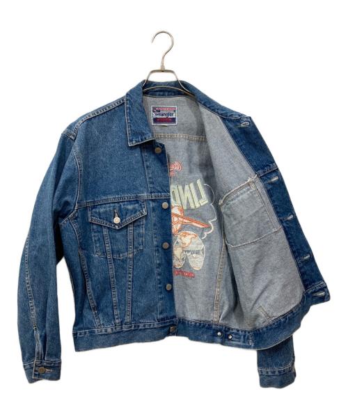 Wrangler（ラングラー）Wrangler (ラングラー) Coca Cola (コカコーラ) 刺繍デニムジャケット インディゴ サイズ:Lの古着・服飾アイテム