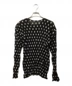 ISSEY MIYAKEイッセイミヤケ）の古着「ドットプリーツブラウス」｜ブラック