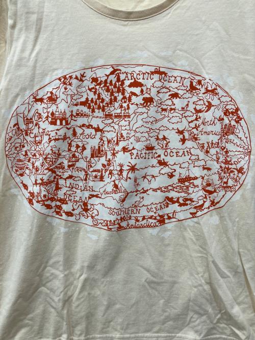 PLEATS PLEASE（プリーツプリーズ）PLEATS PLEASE (プリーツプリーズ) 世界地図Tシャツ アイボリー サイズ:3の古着・服飾アイテム