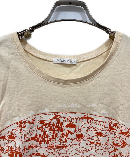 PLEATS PLEASE（プリーツプリーズ）PLEATS PLEASE (プリーツプリーズ) 世界地図Tシャツ アイボリー サイズ:3の古着・服飾アイテム