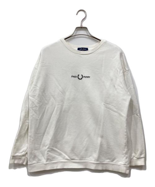 FRED PERRY（フレッドペリー）FRED PERRY (フレッドペリー) BEAMS (ビームス) 別注 ロゴ刺繍スウェット ホワイト サイズ:Lの古着・服飾アイテム
